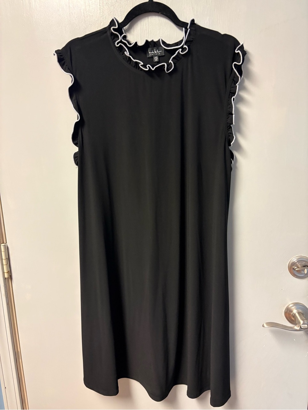 Black Ruffle-Trim Sleeveless Dress size 2X